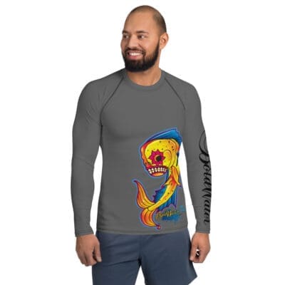 BoldWater Freakin' Mahi men's rash guard with all-over print design